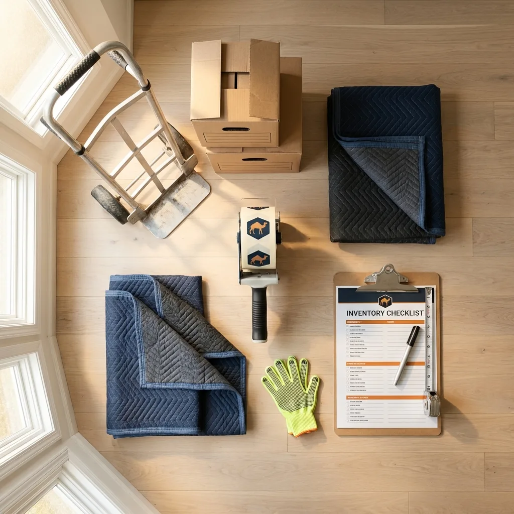 Professional moving supplies and packing materials layout for Keedysville residential relocations