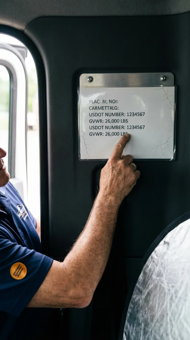 USDOT licensing placard verification in Keedysville